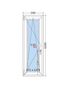 Okno PCV 50x150 cm Rozwierno-Uchylne Dwuszybowe Decco EkoSun 6 2