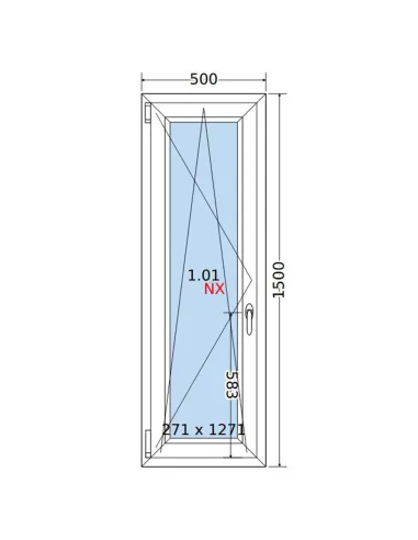 Okno PCV 50x150 cm Rozwierno-Uchylne Dwuszybowe Decco EkoSun 6