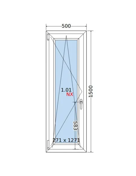Okno PCV 50x150 cm Rozwierno-Uchylne Dwuszybowe Decco EkoSun 6