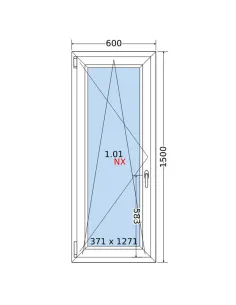 Okno PCV 60x150 cm Rozwierno-Uchylne Dwuszybowe Decco EkoSun 6 2