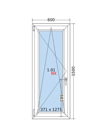 Okno PCV 60x150 cm Rozwierno-Uchylne Dwuszybowe Decco EkoSun 6