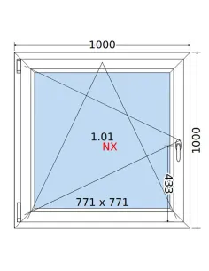 Okno PCV 100x100 cm Rozwierno-Uchylne Dwuszybowe Decco EkoSun 6 2
