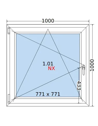 Okno PCV 100x100 cm Rozwierno-Uchylne Dwuszybowe Decco EkoSun 6