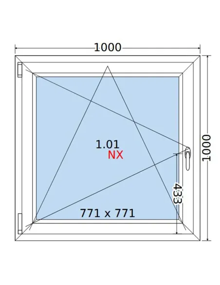 Okno PCV 100x100 cm Rozwierno-Uchylne Dwuszybowe Decco EkoSun 6