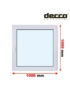 Okno PCV 100x100 cm Rozwierno-Uchylne Dwuszybowe Decco EkoSun 6