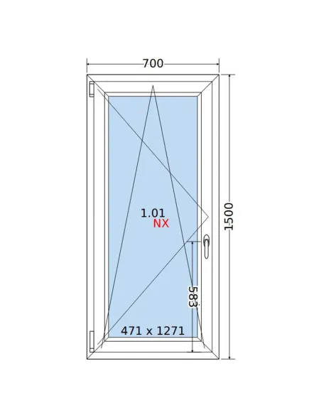 Okno PCV 70x150 cm Rozwierno-Uchylne Dwuszybowe Decco EkoSun 6