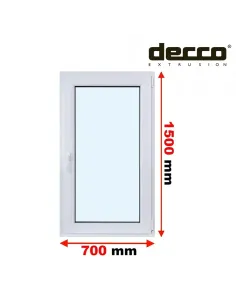 Okno PCV 70x150 cm Rozwierno-Uchylne Dwuszybowe Decco EkoSun 6