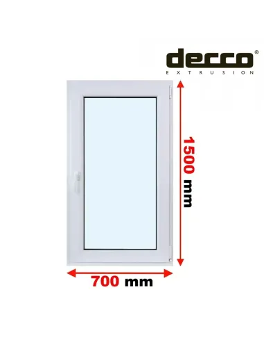 Okno PCV 70x150 cm Rozwierno-Uchylne Dwuszybowe Decco EkoSun 6