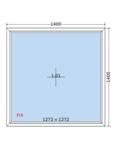 Okno PCV 140x140 cm FIX (Stałe) Dwuszybowe Decco EkoSun 6 2
