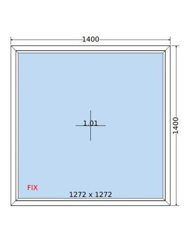 Okno PCV 140x140 cm FIX (Stałe) Dwuszybowe Decco EkoSun 6