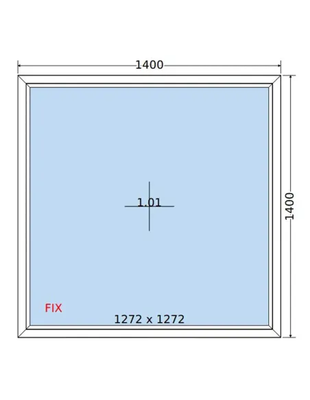 Okno PCV 140x140 cm FIX (Stałe) Dwuszybowe Decco EkoSun 6
