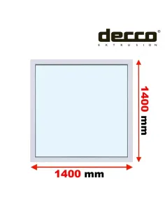 Okno PCV 140x140 cm FIX (Stałe) Dwuszybowe Decco EkoSun 6