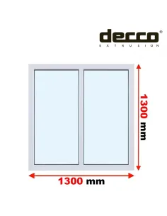 Okno PCV 130x130 cm FIX-FIX (Stałe) Dwuszybowe Decco EkoSun 6