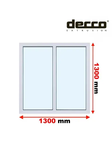 Okno PCV 130x130 cm FIX-FIX (Stałe) Dwuszybowe Decco EkoSun 6