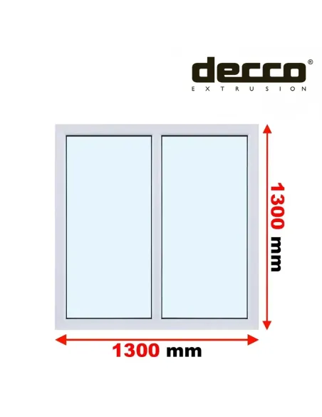 Okno PCV 130x130 cm FIX-FIX (Stałe) Dwuszybowe Decco EkoSun 6