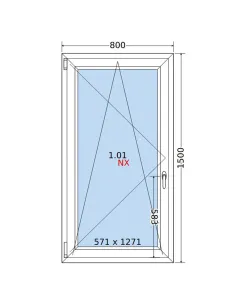 Okno PCV 80x150 cm Rozwierno-Uchylne Dwuszybowe Decco EkoSun 6 2