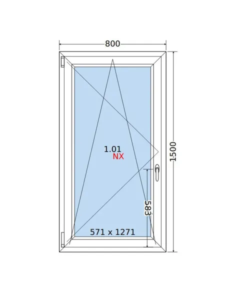 Okno PCV 80x150 cm Rozwierno-Uchylne Dwuszybowe Decco EkoSun 6