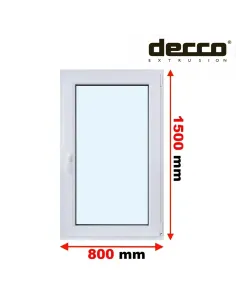 Okno PCV 80x150 cm Rozwierno-Uchylne Dwuszybowe Decco EkoSun 6