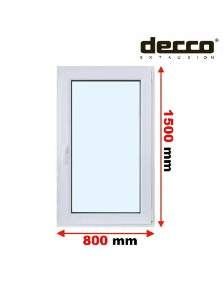 Okno PCV 80x150 cm Rozwierno-Uchylne Dwuszybowe Decco EkoSun 6