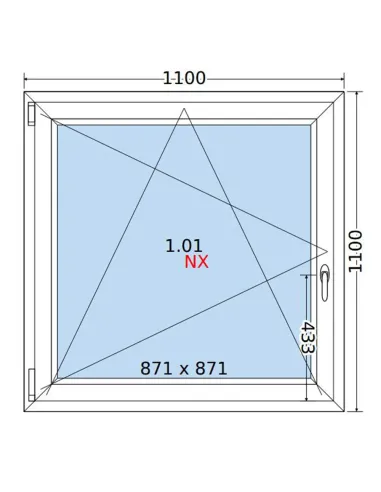 Okno PCV 110x110 cm Rozwierno-Uchylne Dwuszybowe Decco EkoSun 6