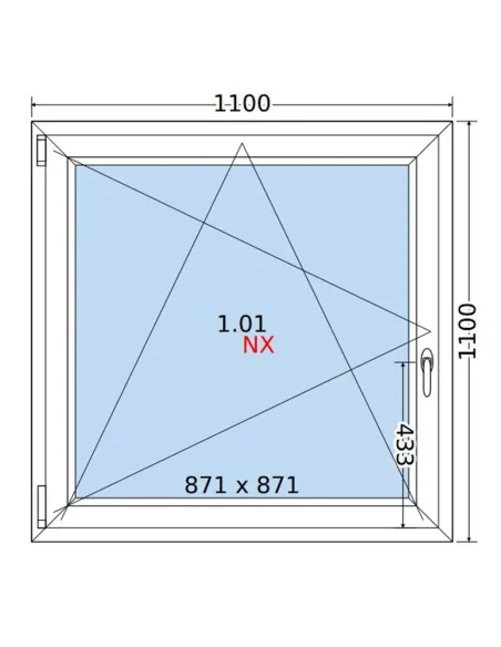 Okno PCV 110x110 cm Rozwierno-Uchylne Dwuszybowe Decco EkoSun 6