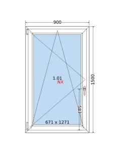 Okno PCV 90x150 cm Rozwierno-Uchylne Dwuszybowe Decco EkoSun 6 2