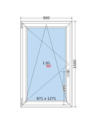 Okno PCV 90x150 cm Rozwierno-Uchylne Dwuszybowe Decco EkoSun 6