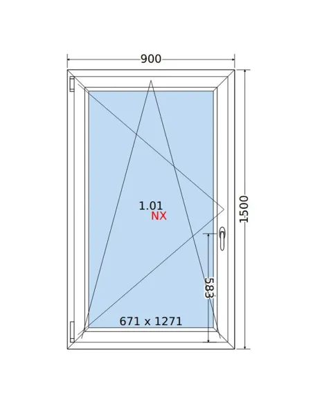 Okno PCV 90x150 cm Rozwierno-Uchylne Dwuszybowe Decco EkoSun 6