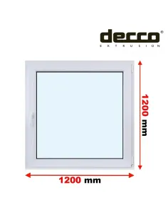 Okno PCV 120x120 cm Rozwierno-Uchylne Dwuszybowe Decco EkoSun 6