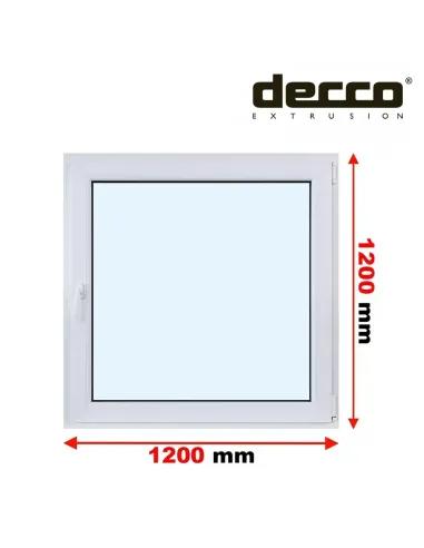 Okno PCV 120x120 cm Rozwierno-Uchylne Dwuszybowe Decco EkoSun 6