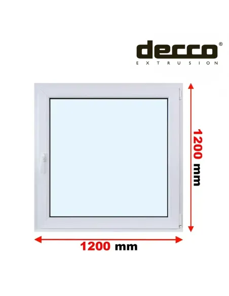 Okno PCV 120x120 cm Rozwierno-Uchylne Dwuszybowe Decco EkoSun 6