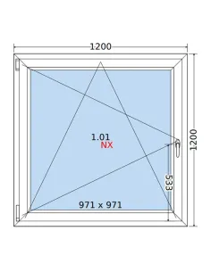 Okno PCV 120x120 cm Rozwierno-Uchylne Dwuszybowe Decco EkoSun 6 2