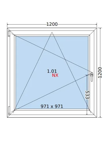 Okno PCV 120x120 cm Rozwierno-Uchylne Dwuszybowe Decco EkoSun 6