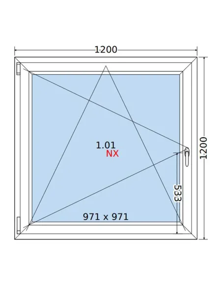 Okno PCV 120x120 cm Rozwierno-Uchylne Dwuszybowe Decco EkoSun 6