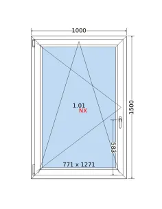 Okno PCV 100x150 cm Rozwierno-Uchylne Dwuszybowe Decco EkoSun 6 2