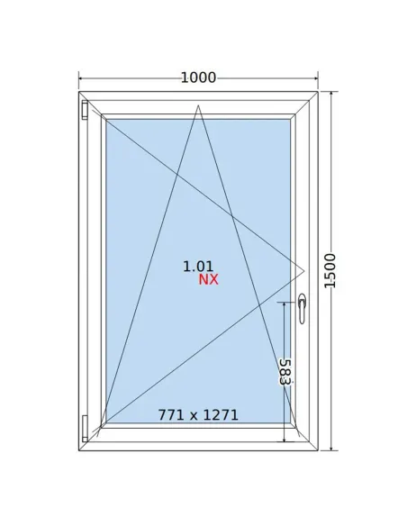 Okno PCV 100x150 cm Rozwierno-Uchylne Dwuszybowe Decco EkoSun 6