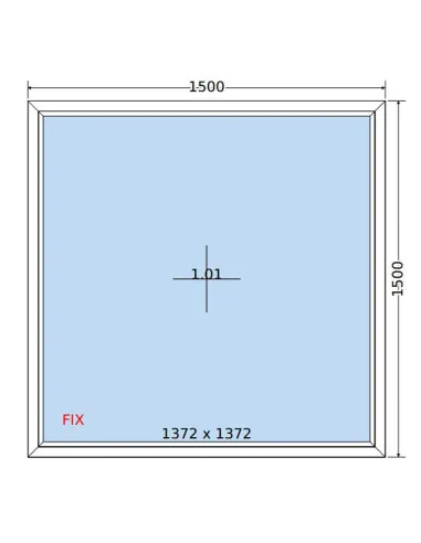 Okno PCV 150x150 cm FIX (Stałe) Dwuszybowe Decco EkoSun 6