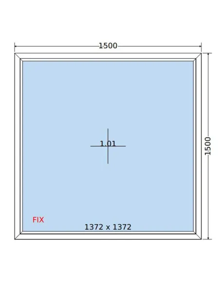 Okno PCV 150x150 cm FIX (Stałe) Dwuszybowe Decco EkoSun 6