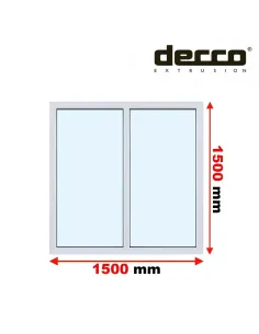 Okno PCV 150x150 cm FIX-FIX (Stałe) Dwuszybowe Decco EkoSun 6