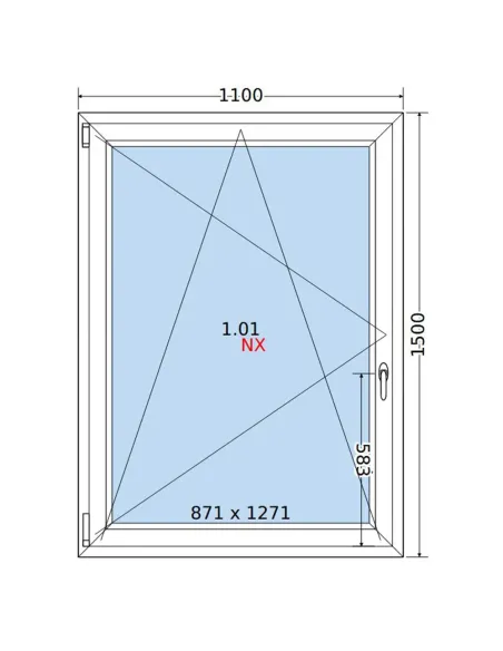 Okno PCV 110x150 cm Rozwierno-Uchylne Dwuszybowe Decco EkoSun 6