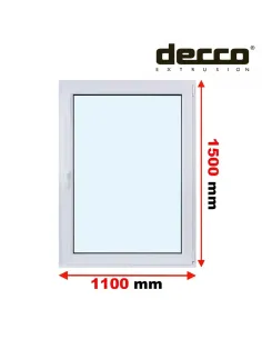 Okno PCV 110x150 cm Rozwierno-Uchylne Dwuszybowe Decco EkoSun 6