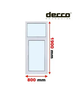 Okno PCV 80x190 cm FIX-Rozwierno-Uchylne Dwuszybowe Decco EkoSun 6