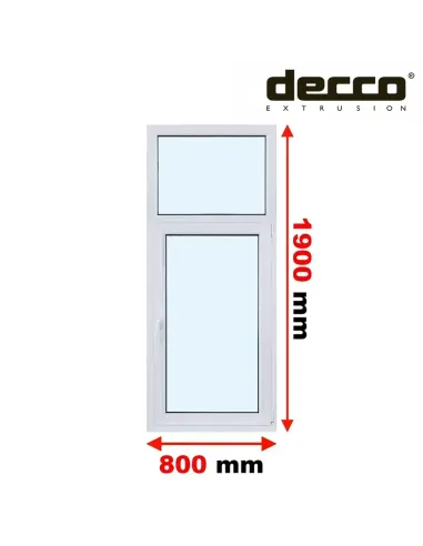 Okno PCV 80x190 cm FIX-Rozwierno-Uchylne Dwuszybowe Decco EkoSun 6