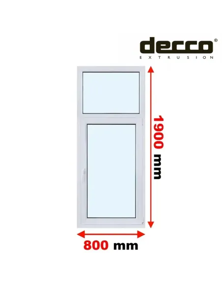 Okno PCV 80x190 cm FIX-Rozwierno-Uchylne Dwuszybowe Decco EkoSun 6