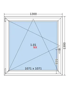 Okno PCV 130x130 cm Rozwierno-Uchylne Dwuszybowe Decco EkoSun 6 2