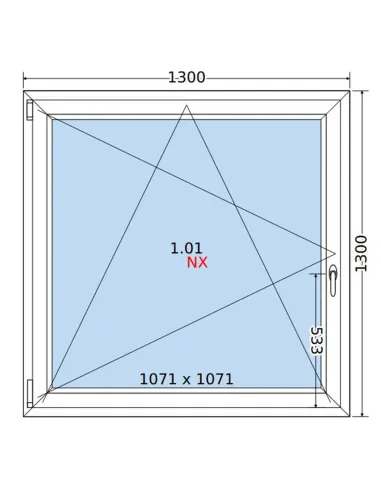 Okno PCV 130x130 cm Rozwierno-Uchylne Dwuszybowe Decco EkoSun 6