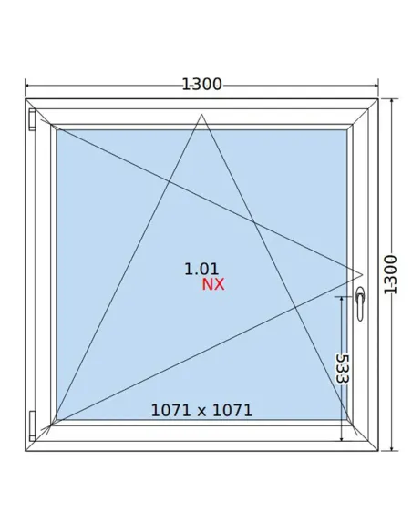 Okno PCV 130x130 cm Rozwierno-Uchylne Dwuszybowe Decco EkoSun 6