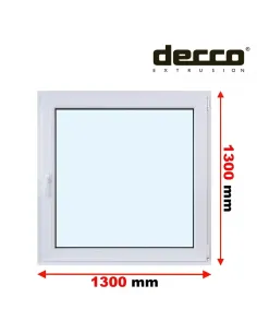 Okno PCV 130x130 cm Rozwierno-Uchylne Dwuszybowe Decco EkoSun 6