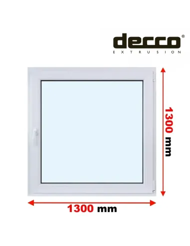 Okno PCV 130x130 cm Rozwierno-Uchylne Dwuszybowe Decco EkoSun 6