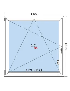 Okno PCV 140x140 cm Rozwierno-Uchylne Dwuszybowe Decco EkoSun 6 2